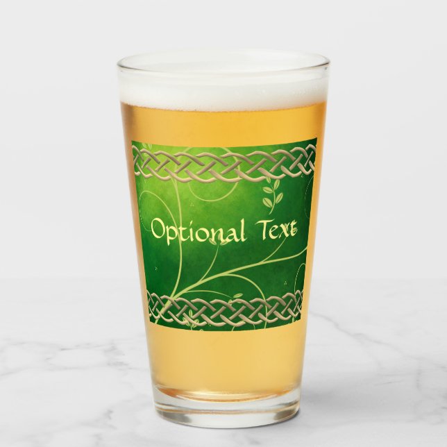 Copo De Pint Nós e Folhas Verdes Celta (Frente (Preenchido))