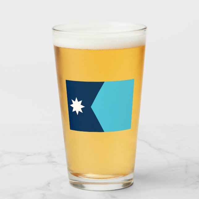 Copo De Pint Nova bandeira do Estado do Minnesota (Frente (Preenchido))