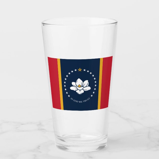 Copo De Pint Nova bandeira do Mississípi (Frente)