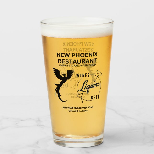 Copo De Pint Novo Restaurante Phoenix, Chicago, IL (Frente (Preenchido))