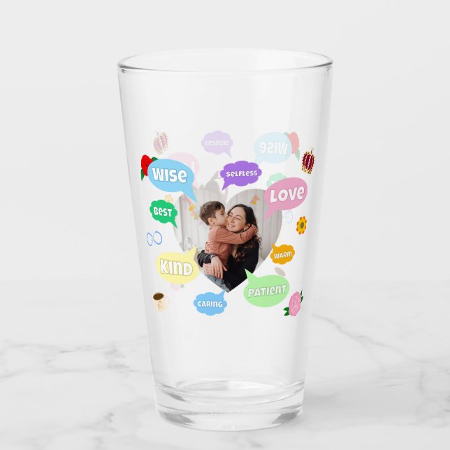 Copo De Pint Nuvens de Palavras de Dia das Mães Melhor Mãe (Frente)