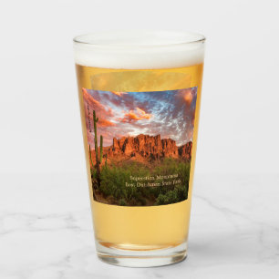 Copo De Pint Nuvens Sunset de Montanha Saguaro Cactus