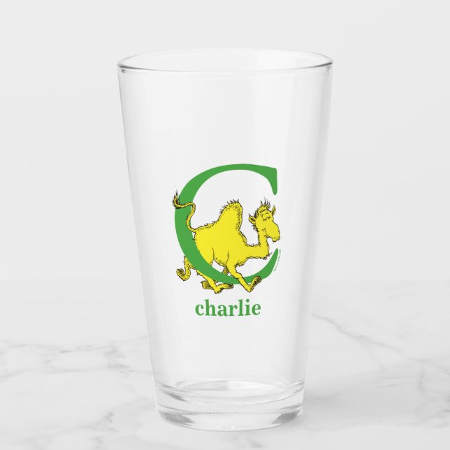 Copo De Pint O ABC do Dr. Seuss: Letra C - Verde | Adicione seu (Frente)