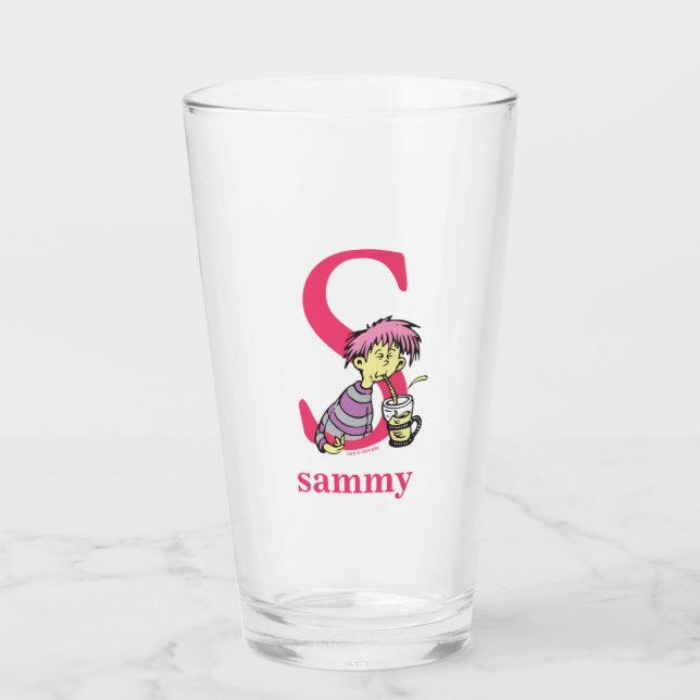 Copo De Pint O ABC do Dr. Seuss: Letra S - Rosa | Adicione seu  (Frente)