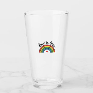 Copo De Pint O Amor é Amor Camisa Vintage Coração Arco-Íris Des