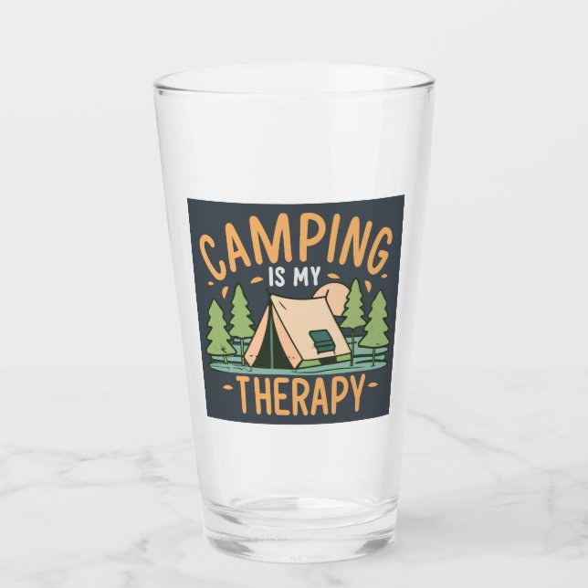 Copo De Pint O Camping É Minha Terapia (Frente)