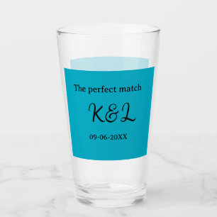 Copo De Pint O casal perfeito nome letra data azul sim