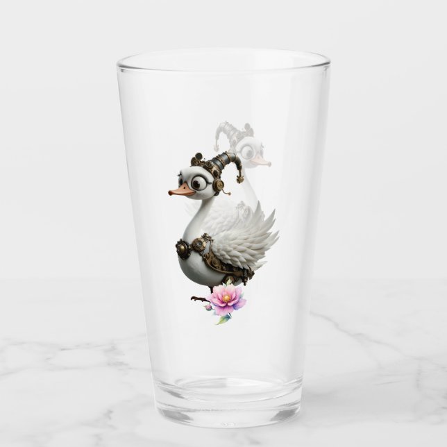 Copo De Pint O Cisne Curioso de Relógio. (Frente)