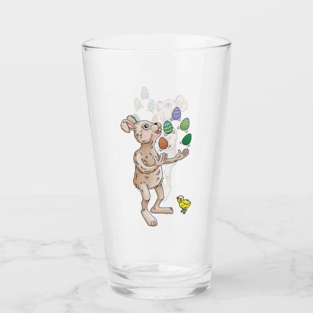 Copo De Pint O Coelho de Páscoa faz malabarismo com os ovos de  (Frente)