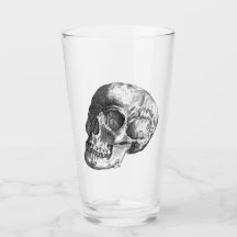 "O Crânio" Apenas Vidro De Pint B&W Espumante