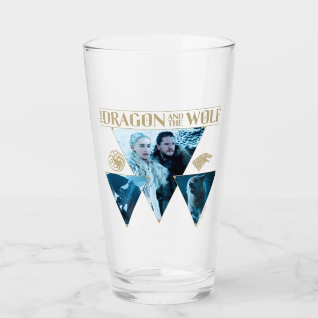 Copo De Pint O Dragão e o Wolf Daenerys e Jon Graphic (Frente)