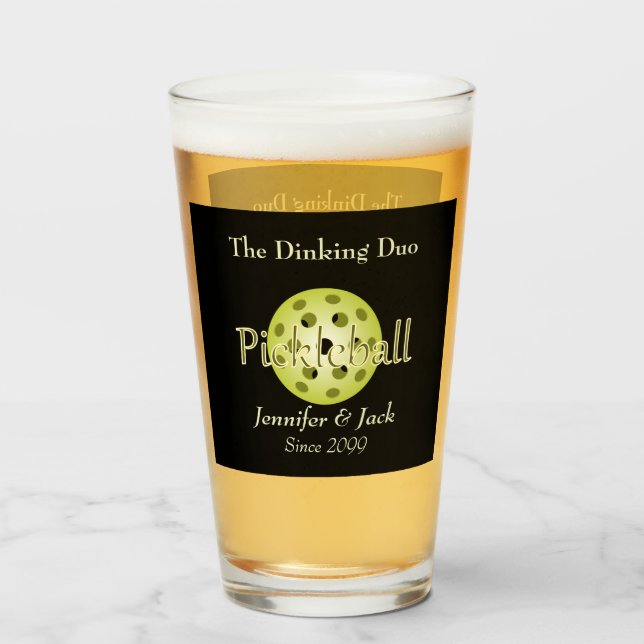 Copo De Pint O Duo Dinking ou a Cerveja de Pickleball Duo (Frente (Preenchido))