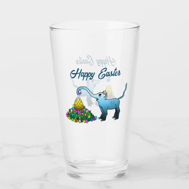 Copo De Pint O elefante azul coleta ovos de Páscoa (Frente)