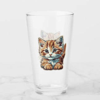 Copo De Pint O gatinho laranja cheio de travessuras
