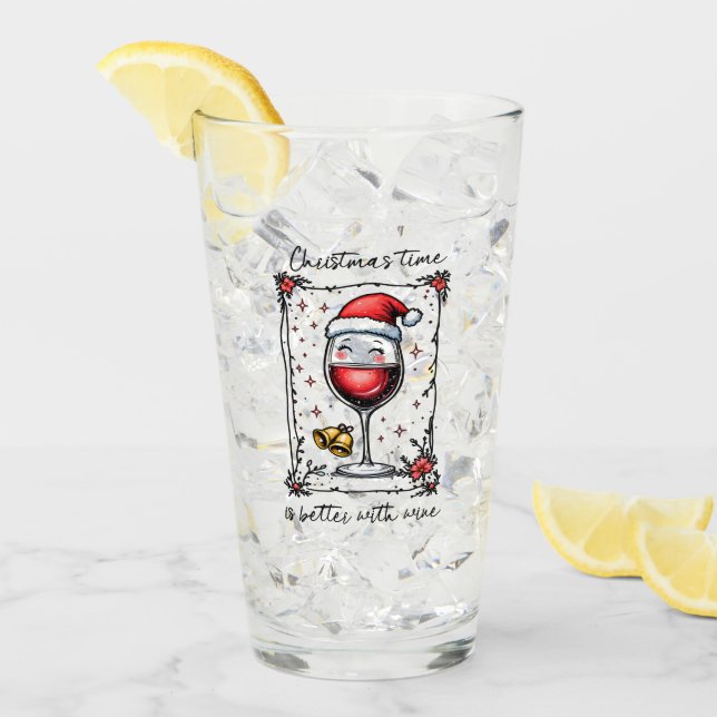 Copo De Pint O Natal é melhor com vinho (Gelo frontal)