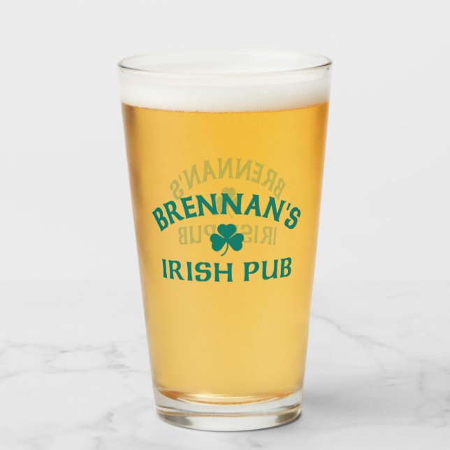 Copo De Pint O Pub Irlandês da Brennan (Frente (Preenchido))