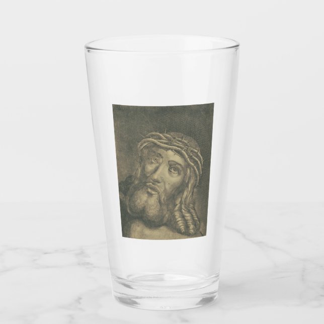 Copo De Pint O Santo Rosto De Jesus Arte Monocromática (Frente)