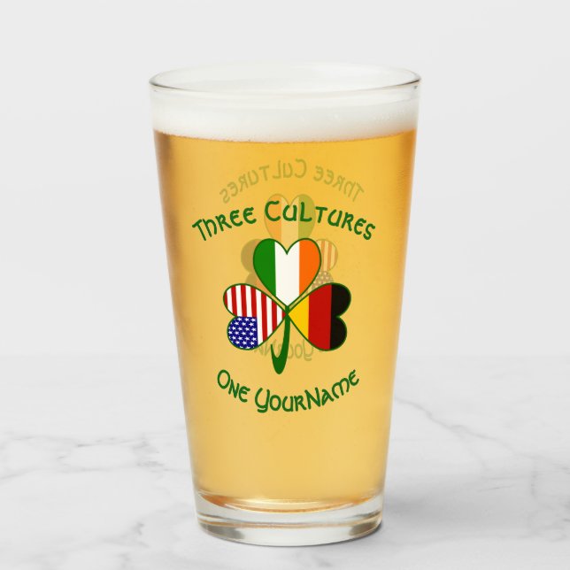 Copo De Pint O Shamrock alemão Irish American Flagiliza Persona (Frente (Preenchido))