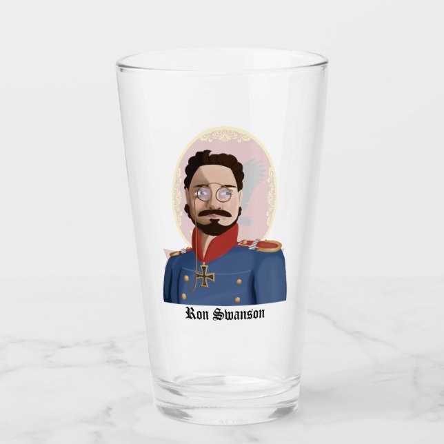 Copo De Pint O Vidro Da Cerveja Ron Swanson (Frente)
