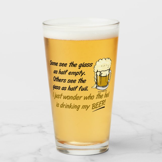 Copo De Pint O vidro é metade do Cheio? (Frente (Preenchido))