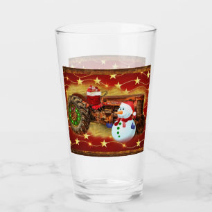 Copo De Pint O Vintage Red Trator Natal de Frosty