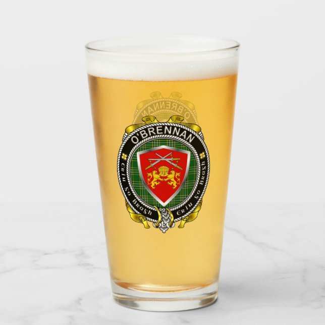 Copo De Pint O'Brennan/Brennan Irish Shield Beer (Frente (Preenchido))