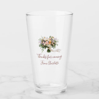 Copo De Pint obrigado por vir bouquet floral verde azul nome mo