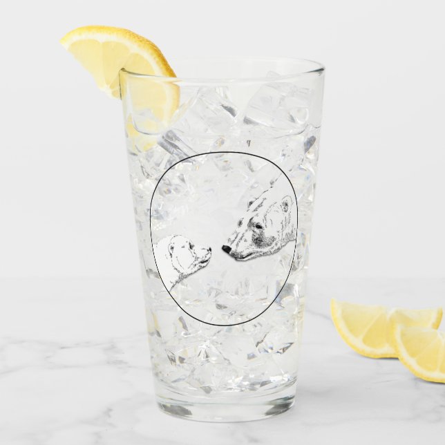 Copo De Pint Óculos de Arte do Urso Polar (Gelo frontal)