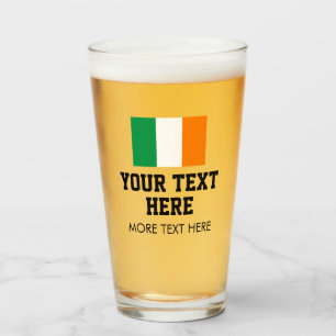 Copo De Pint Óculos de cerveja de Rua Paddys com bandeira irlan