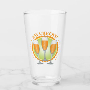Copo De Pint Óculos de Champanhe Laranja Mimosa