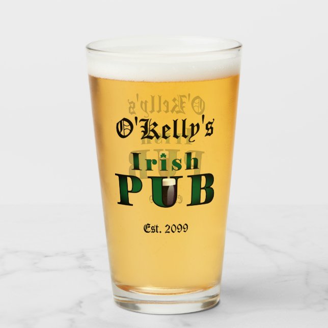 Copo De Pint Óculos De Pint De Cerveja Do Bar De Pub Irlandês (Frente (Preenchido))