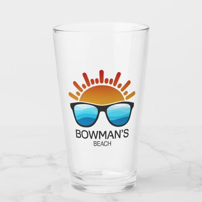 Copo De Pint Óculos de Sol da Praia de Bowman's Florida (Frente)