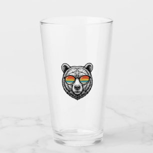Copo De Pint Óculos de Sol de Urso Vintage Desenho Gráfico Veto