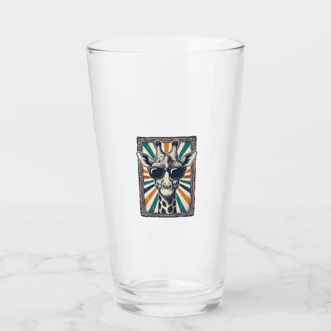 Copo De Pint Óculos de Sol Girafa Vintage (Frente)