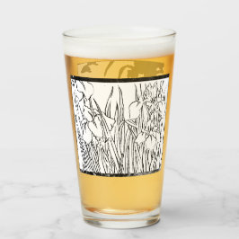Copo De Pint Óculos desenhados com flores