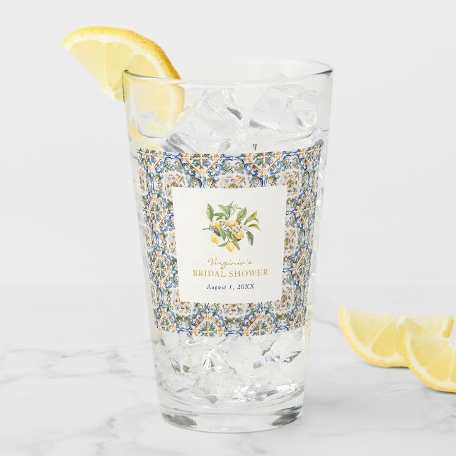 Copo De Pint Óculos Italianos de Limão (Elegant Italian Lemon Bridal Shower by Painted Paperie)