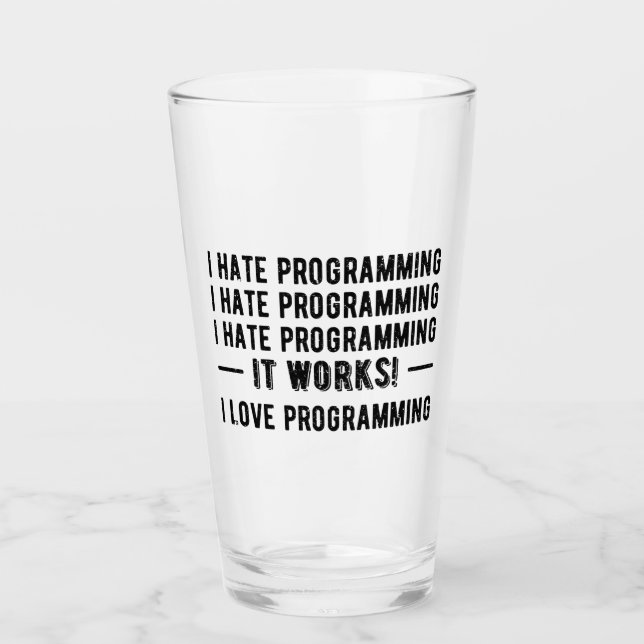 Copo De Pint Odeio Programação - Programador Engraçado II (Frente)