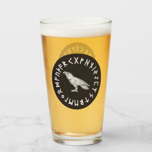 Copo De Pint Odin Corvo Coruja Mitologia Viking runas rúnico