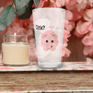 Copo De Pint "Oink?" Porco cor-de-rosa bonito