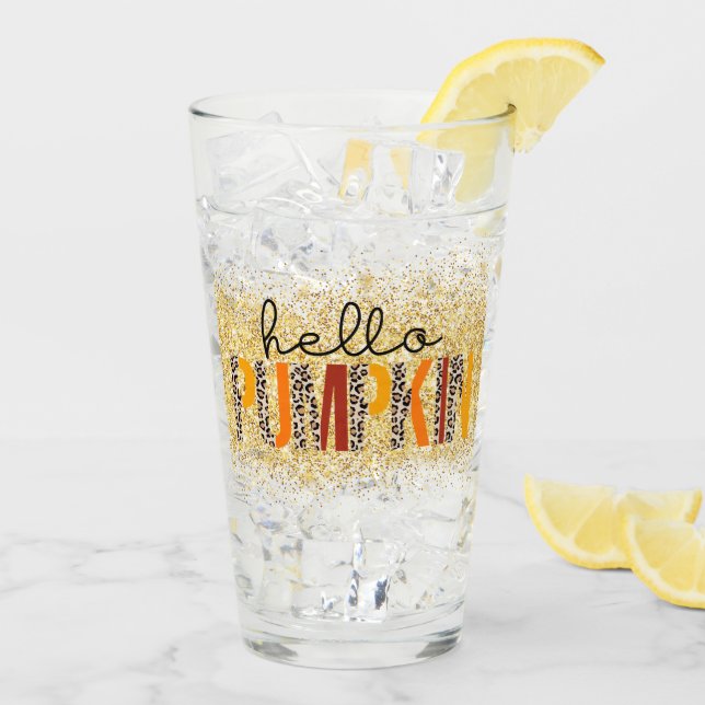 Copo De Pint Olá, Personalização de outono de Abóbora (Gelo traseiro)