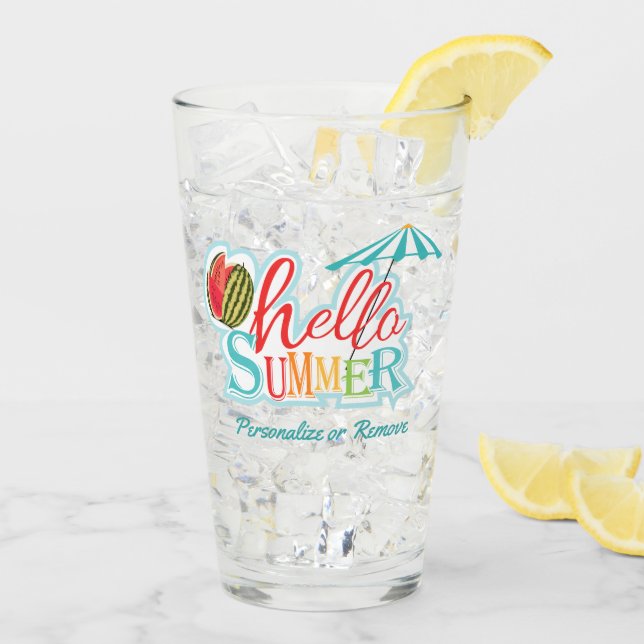 Copo De Pint Olá Summer Quote Beach Drinkware Glass Tumbler (Gelo traseiro)