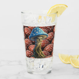 Copo De Pint Old man, mushroom blue forest guardian pint glass