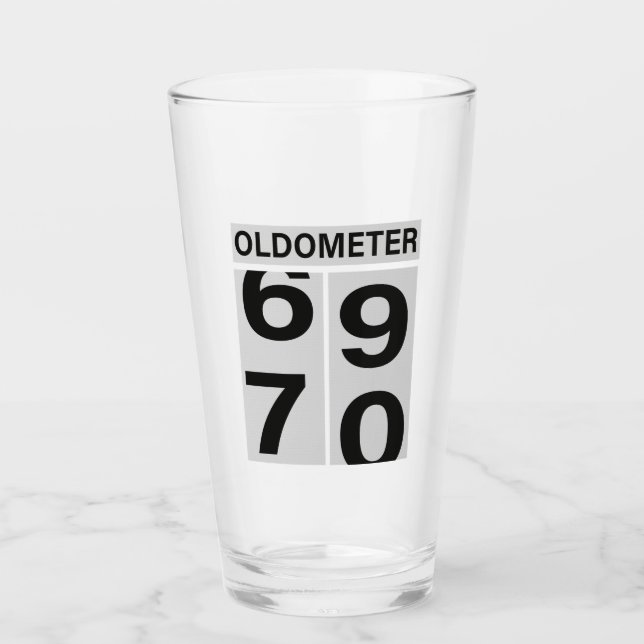 Copo De Pint Oldometer de 70 de Aniversário (Frente)
