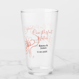 Copo De Pint One Perfect match terracotta wedding couple name f