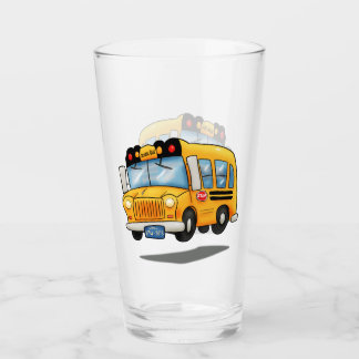 Copo De Pint Ônibus Escolar Cartoon