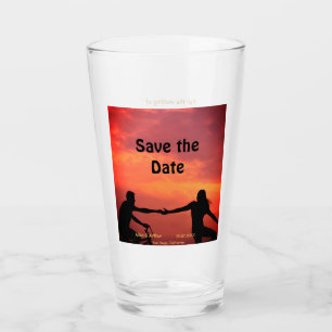 Copo De Pint orange boho salvar a data QR adicionar nome do sit