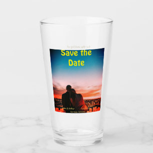 Copo De Pint orange boho salvar a data QR adicionar nome do sit