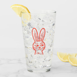 Copo De Pint Orange Bunny Glass