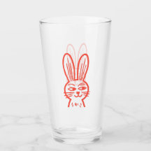 Orange Bunny Glass