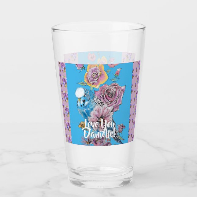 Copo De Pint Orçamento Watercolor floral Damas Vidro Tumbler (Frente)